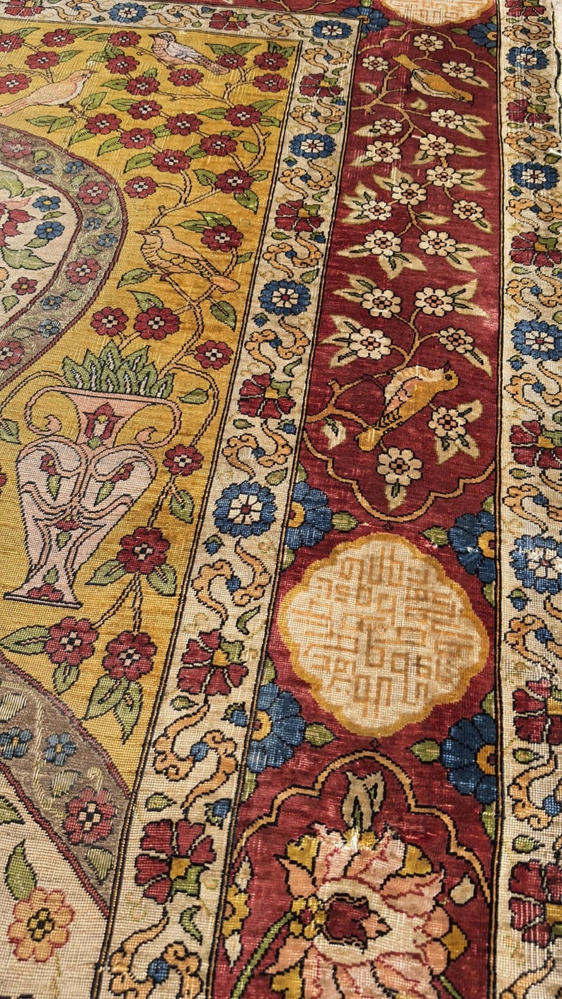 DURUDER HEREKE unique Kumkapi Turkish souf metal prayer rug image 1