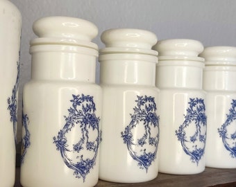 Vintage Italian hand decorated apothecary kitchen jars