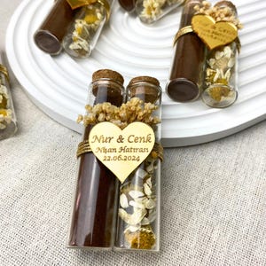 Regalo di fidanzamento, bomboniere per gli ospiti, henné per le nozze, regali per gli ospiti, regalo di nozze personalizzato con caffè turco in tubo di vetro