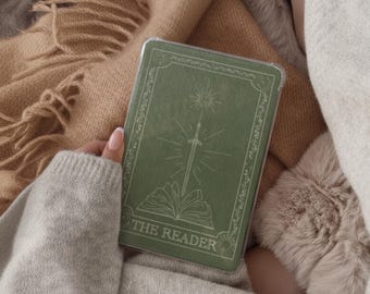 The Reader Green Tarot Inspired Bookish Kindle Insert | Instant Digital Download | Printable Background for Kindle