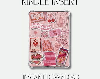 Pink Bookish Kindle Insert | Cute Printable Background (Digital Download)