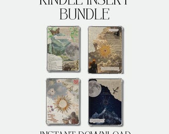 Fantasy Kindle Einlagen-Bundle | Bücherwurm Digitaler Download | Druckbare Hintergrund