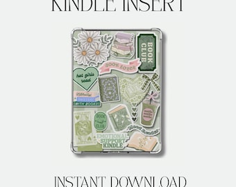 Green Chapter Bookish Kindle Insert | Instant Digital Download | Cute Printable Background for Kindle Paperwhite, Oasis, Basic & Scribe