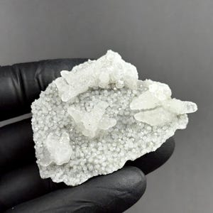Feather Calcite Crystals on Quartz Matrix, UV Reactive, Fluorescent Pink Calcite Crystals, Glows Pink Under Fluorescent Light
