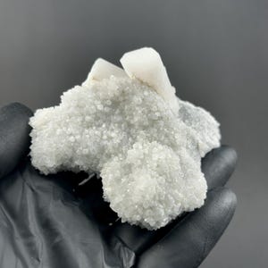 White Columnar Calcite on Quartz Crystals, UV Reactive Pink Calcite, Fujian China, Calcite on Quartz Matrix