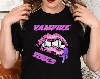 Camiseta de Halloween, camiseta de otoño, Halloween divertido, regalo de Halloween, camiseta de vampiro, Halloween sexy, Halloween de mujer, temporada espeluznante, camiseta de bruja