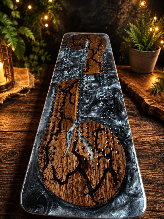Customizable Black Walnut Epoxy Cribbage Boards
