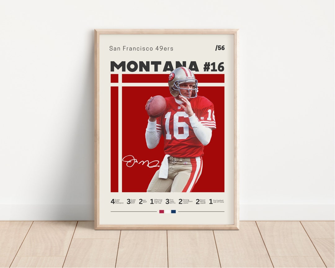 Joe Montana SWEET SIXTEEN (1990) San Francisco 49ers Costacos 23x35 POSTER