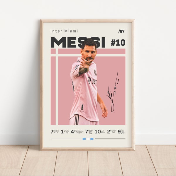 Lionel Messi Poster, Inter Miami, Football Print, Football Poster, Soccer Poster, Sports Poster, Gift For Him