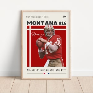 Joe Montana Poster, San Francisco 49ers, NFL Fan Gifts, NFL Poster, Football Poster, Sports Poster, Gift For Him