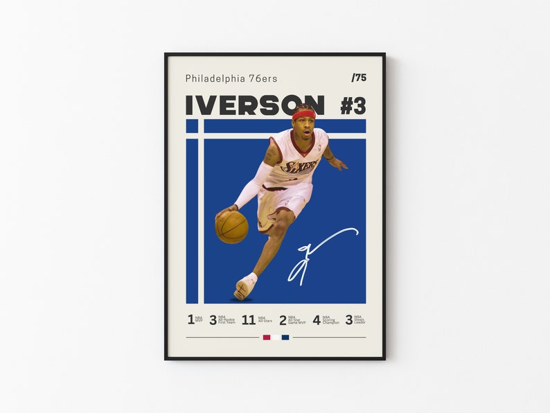 Allen Iverson Poster, Philadelphia 76ers, NBA Fans, NBA Poster