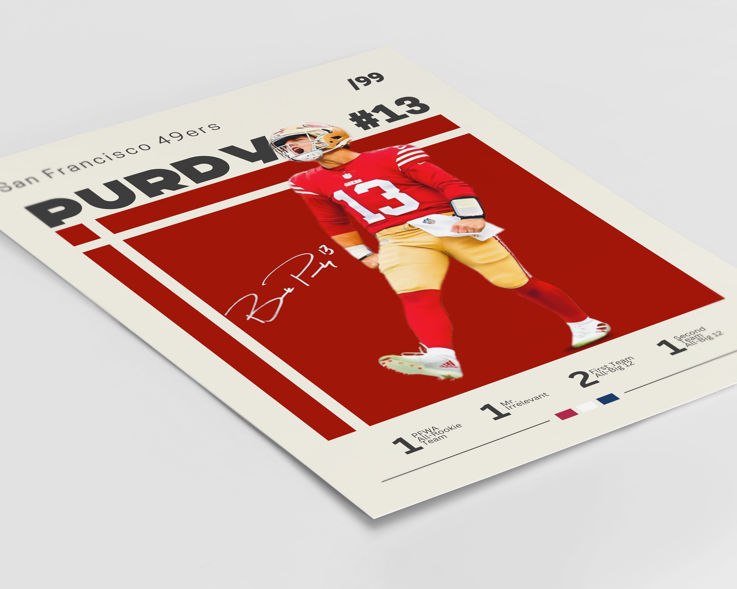 Brock Purdy Poster, San Francisco 49ers, NFL Fans, NFL Poster, Football Poster, Sports Poster