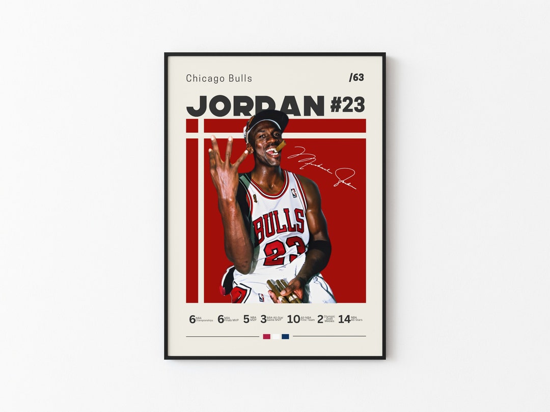 Michael Jordan Poster Chicago Bulls NBA Fans NBA Poster Etsy UK