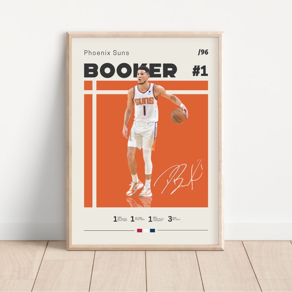Devin Booker Poster, Phoenix Suns, NBA Fans, NBA Poster, Basketball Poster, Sports Poster, Gift For Him