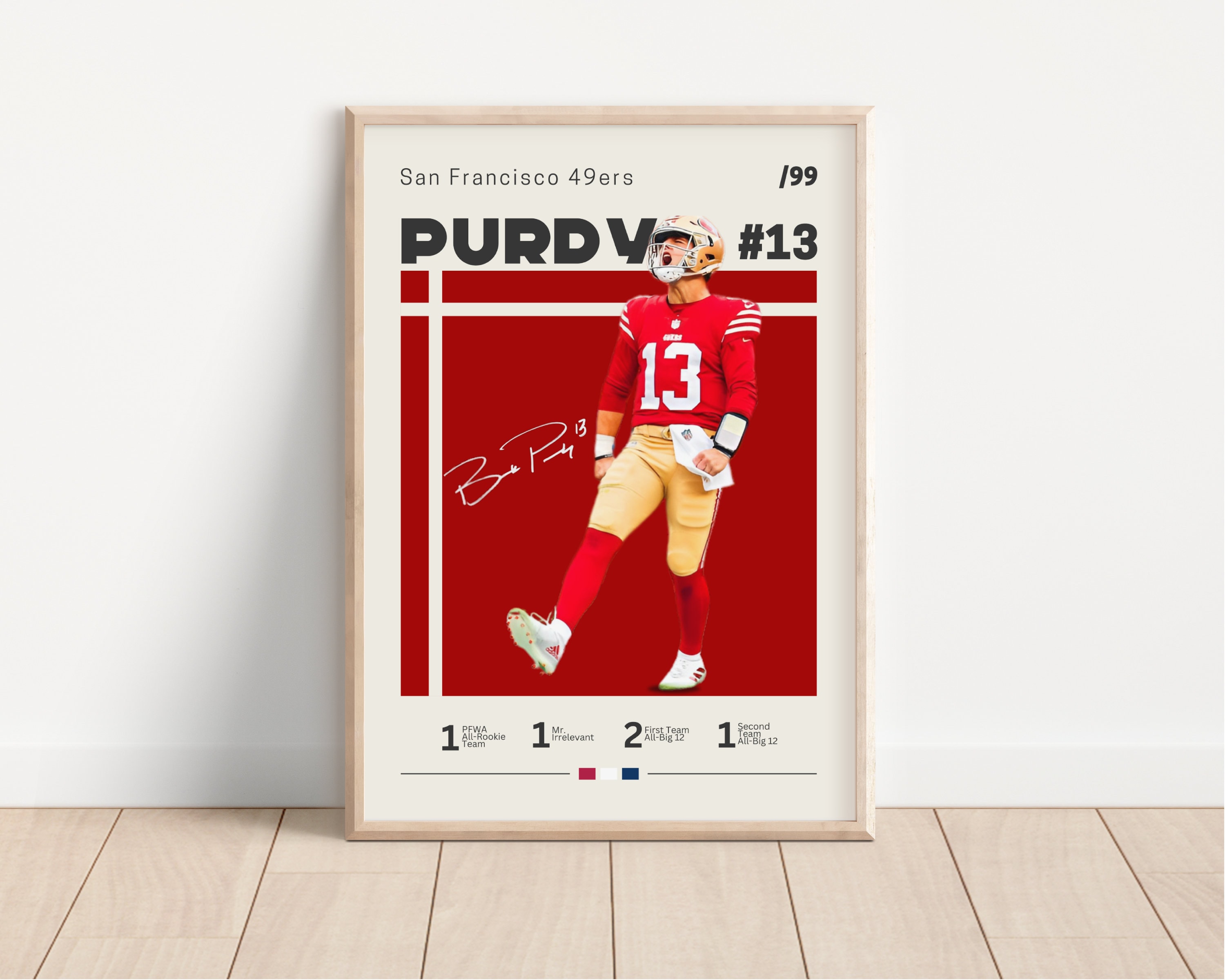 Brock Purdy Poster, San Francisco 49ers, NFL Fans, NFL Poster, Football