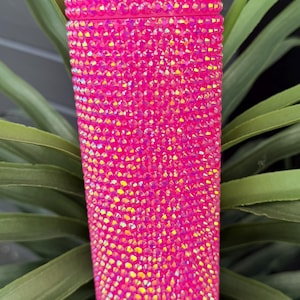 pink rhinestone tumbler pink sparkle tumbler gift