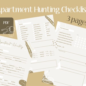 Die komplette Version- Wohnung Jagd Checkliste- Beige Minimalist Theme (printable), jedes Objekt, Text und Farbe sind editierbar