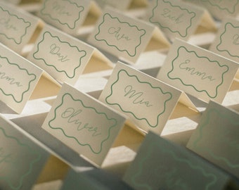 Wavy Name Cards | Wavy Border Place Cards | Place Cards name only | Squiggle Place Cards | Colourful Place Card | Fun Place Cards