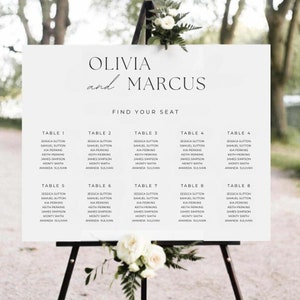 Minimal Wedding Seating Chart, Wedding Seating Plan Romantic | Custom Seating Chart Minimalist | large Seating Chart | Seat Chart Panel