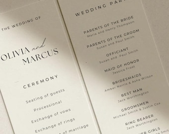 Editable Wedding Program Template: Order of Service Timeline (Digital Download)