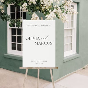 Minimalistic Wedding Welcome Sign Template, Welcome To Our Wedding Sign Boho, Modern Wedding Signs, Welcome Sign Template, Minimal Wedding
