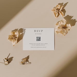 QR Code Response Card | Rsvp Online | Modern Wedding Reply Card | QR RSVP card template | Minimalist Wedding Reply Card |