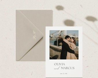 Photo Wedding Invitation | Minimalist Wedding Invite | Instant Download | Create Your Own Card | Wedding Invitation Set With Photo