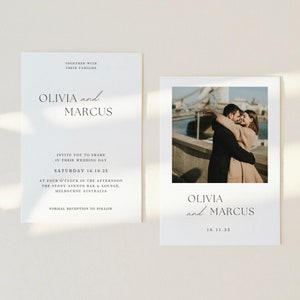 Photo Wedding Invitation | Editable Minimalist Wedding Invite | Wedding Invitation Template | Boho Wedding Invitation | DIY Wedding Invite