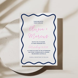 Wavy Border Invites | Squiggle Engagement Invite | Printable Curvy Invite | Hens Invite with Wavy Border | Wavy Edge Invite Template