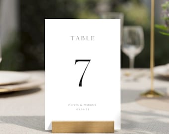Minimalist Wedding Table Number Sign: Simple Script (4x6, 5x7) (Digital Download)