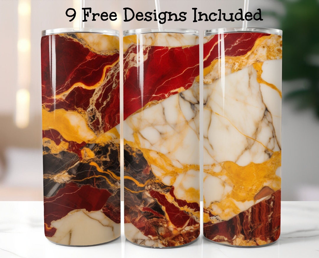 Agate Marble Tumbler Wrap Bundle, 20 Oz Skinny Tumbler Design (PNG ...