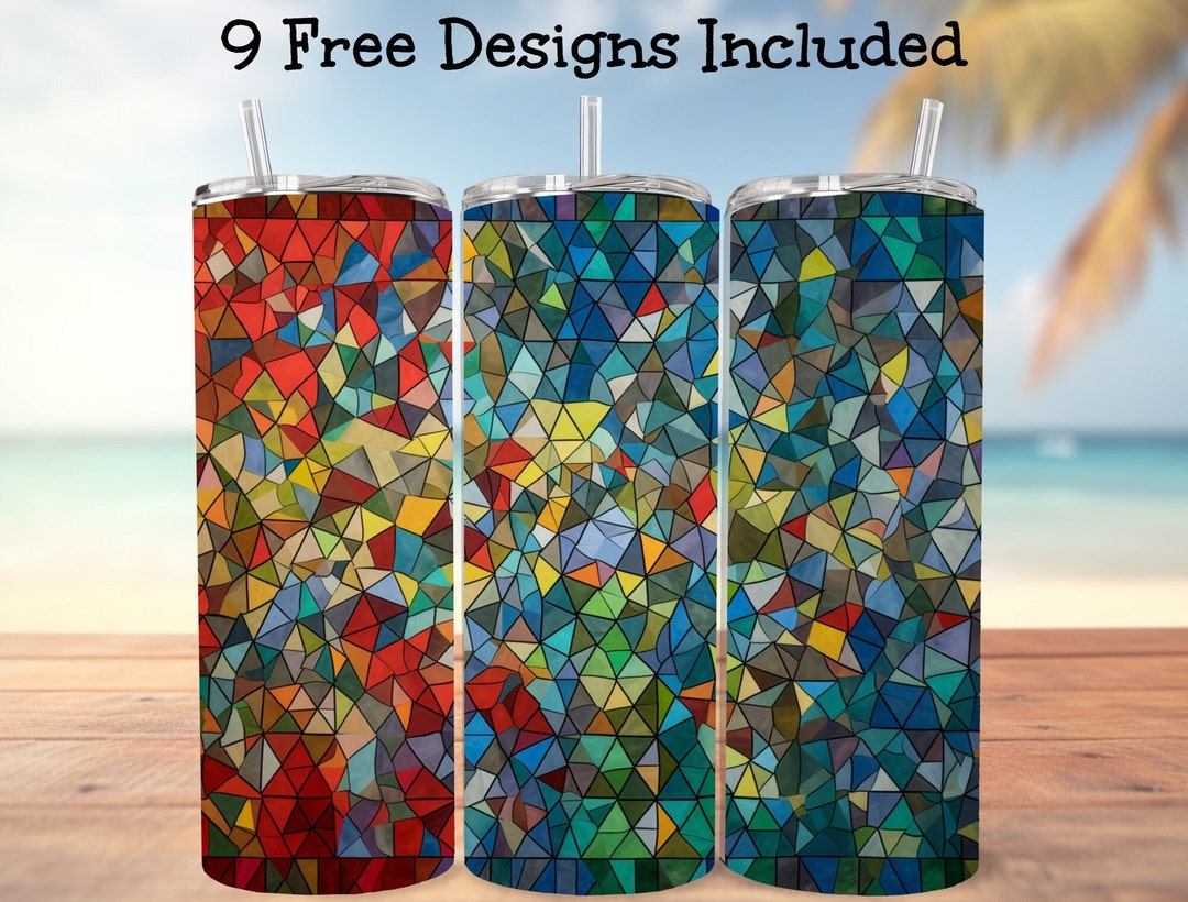 Stained Glass Tumbler Wrap, PNG & SVG Sublimation Designs, 20 Oz ...