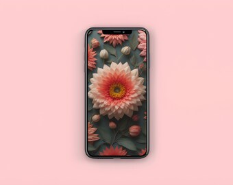 5 PACK BUNDLE : floral phone wallpapers, 5 ios wallpapers, android wallpaper, floral background for iphone and android