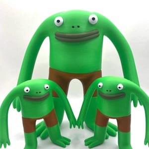 Mr Frog Lächelnde Freunde Figur - Lächelnde Freunde Mr Frog Figur - Erwachsene Schwimmfigur - 3D Gedruckte Figur - Pim Allan Charlie