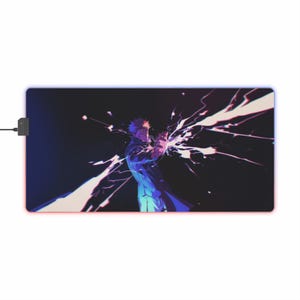 Anime Gaming Mouse Pad, Yuji Itadori from Jujutsu Kaisen, LED Desk Pad, Gamer Gift, Custom Mouse Mat, RGB Mousepad