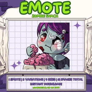 Halloween Emotes - Zombie Snack Emote | Static Emote for Streamers, Twitch and Discord