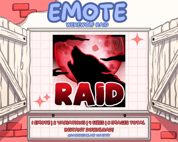 Werewolf Raid Emote | Static Halloween Emote for Streamers, Twitch and Discord (Digital Download)