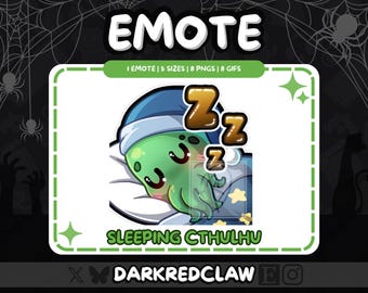 Cthulhu Sleep Emote | Static and animated Halloween emote for Streamers, Twitch and Discord