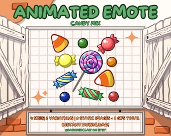 Halloween Emotes - Candy Mix Emote | Static and Animated Emote for Streamers, Twitch and Discord