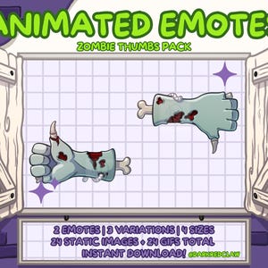 Zombie Thumbs Halloween Emote Pack | Static and Animated Emote for Streamers, Twitch and Discord (Digital Download)