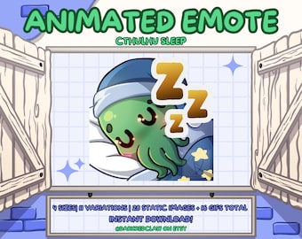 Halloween Emotes - Cthulhu Sleep Emote | Static and animated emote for Streamers, Twitch and Discord