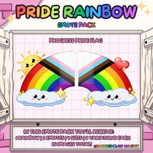 Rainbow Pride Emote - Progress Pride Flag | Static Rainbow Pride Emote for Streamers, Twitch and Discord