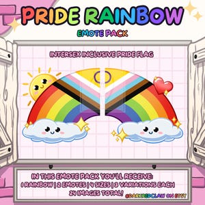 Rainbow Pride Emote - Intersex Inclusive Progress Pride Flag | Static Rainbow Pride Emote for Streamers, Twitch and Discord