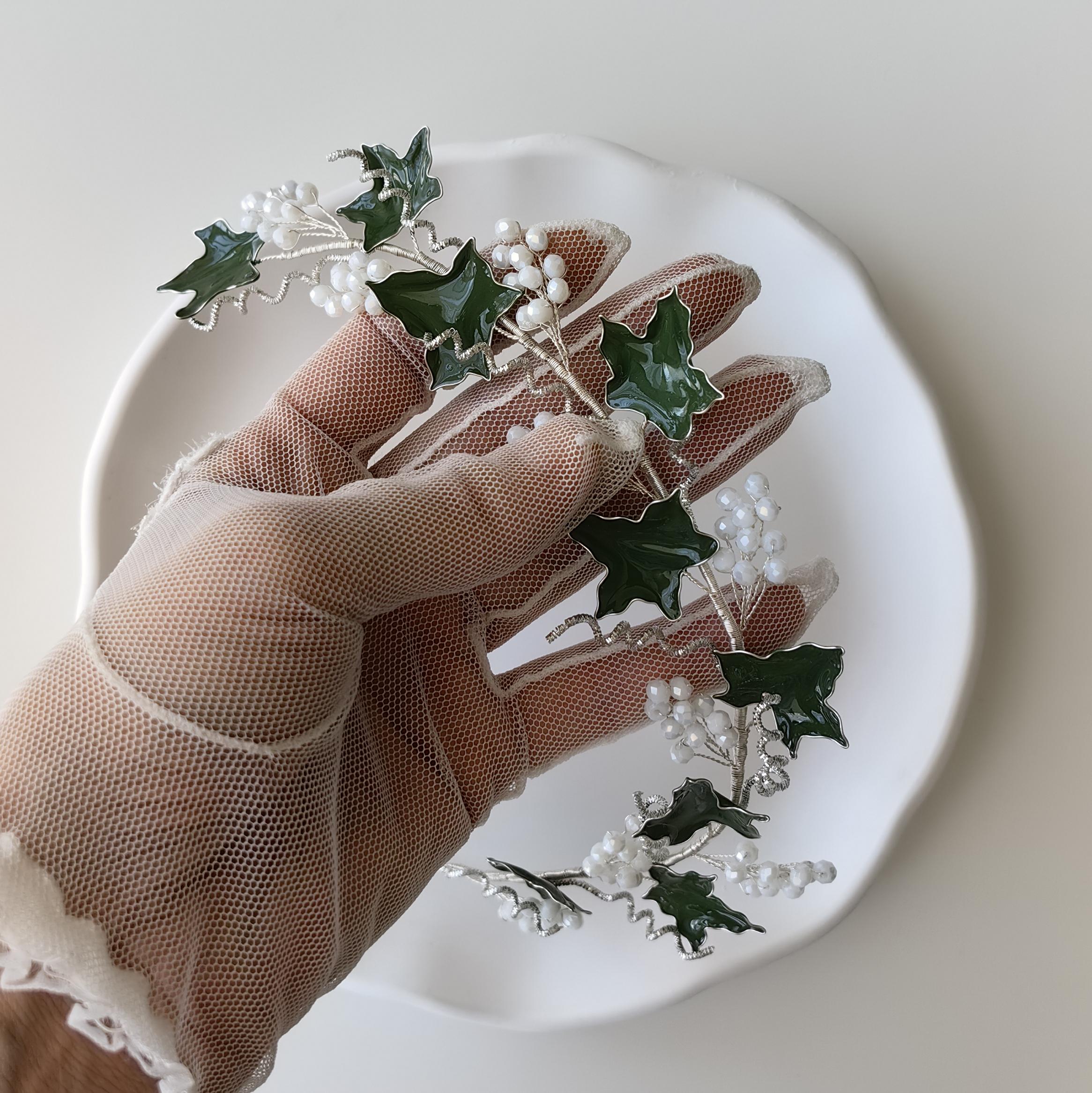 Teyglen Brautschmuck Haarreif – Kristall & Strass, Grün, Handgefertigt, Für Hochzeit & Fest