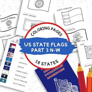 Drapeaux des États-Unis d'Amérique, partie 3, pages à colorier, drapeaux à colorier, napperons d'activités pour enfants, feuilles d'école à la maison