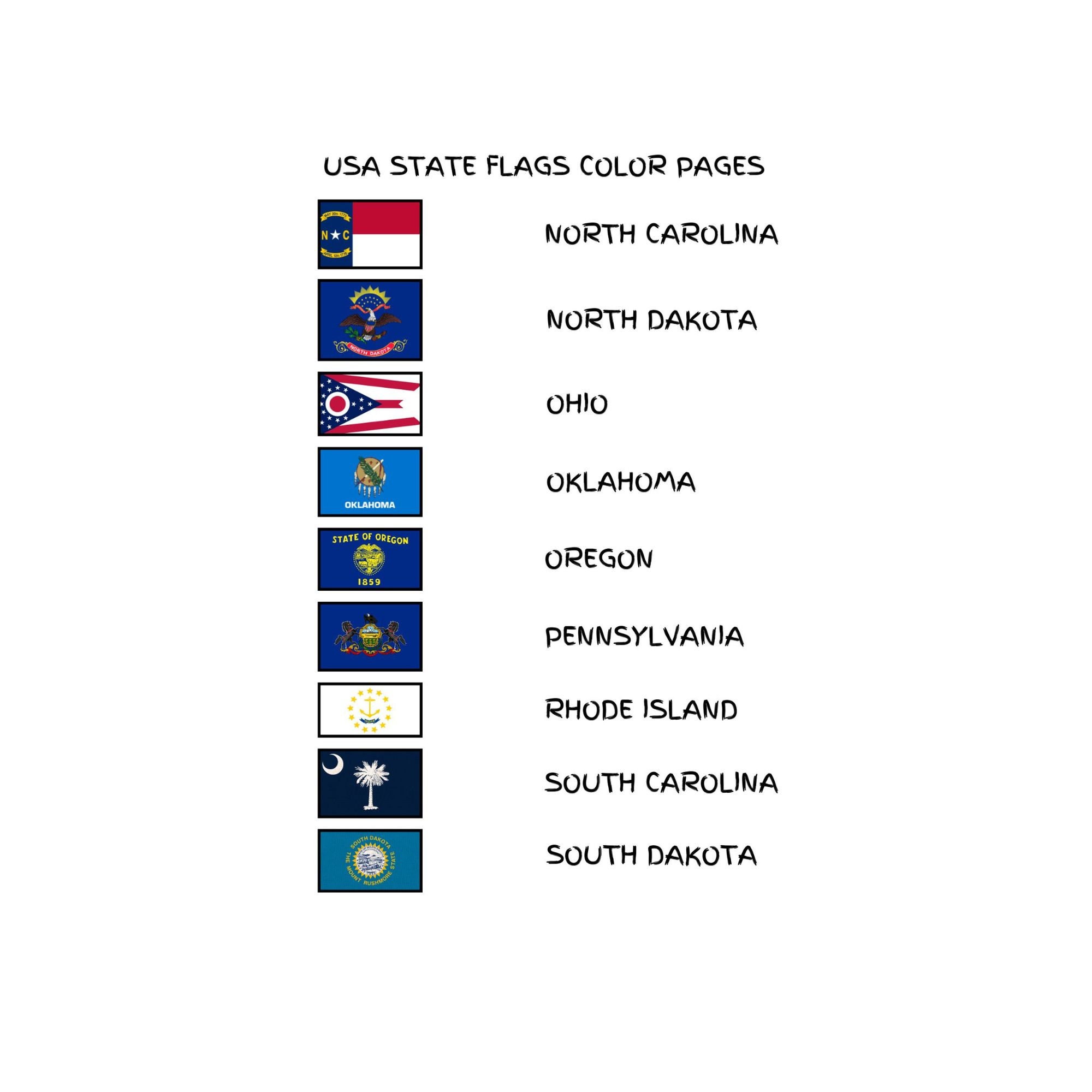 United States of America Part 3, N-W State Flags Coloring Pages, Flag ...