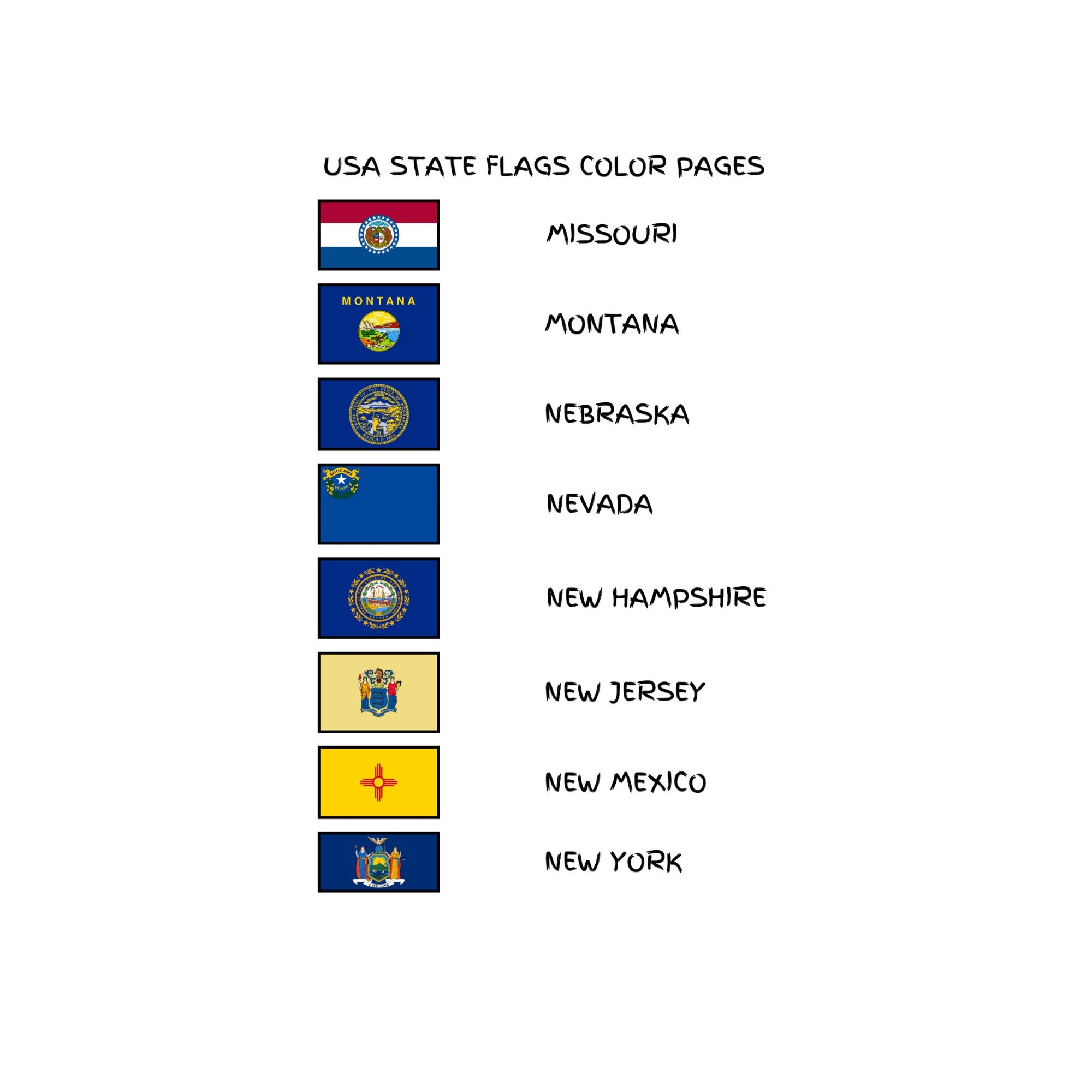 United States of America Part 2, K-N State Flags Coloring Pages, Flag ...