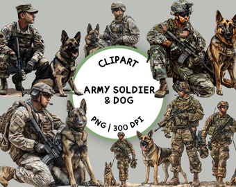Army Soldier Clipart, Soldier Clipart, Soldier & Dog PNG