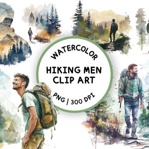 Wandern Mann Clipart, Camping Clipart, Mann Wandern PNG