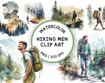 Hiking Man Clipart, Camping Clipart, Man Hiking PNG